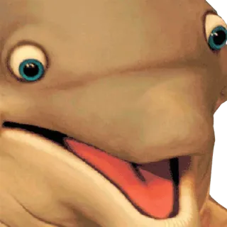 🤥 イルカ, 動物, 哺乳類, 海の生き物, 面白い, 漫画 telegram sticker