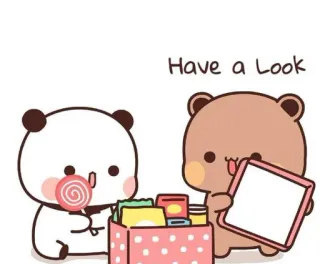 🎁 Have a Look panda, ours, dessin animé, mignon, boîte, sucette telegram sticker