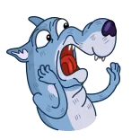 😨 cartoon, dier, wolf, verlegen, schattig, grappig, schattig telegram sticker