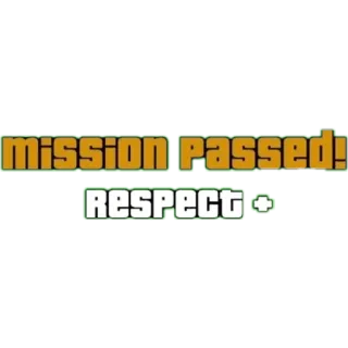 😅 MISSION PASSED!
RESPECT + Misi selesai, Respek, Video game, Sukses, Prestasi whatsapp sticker