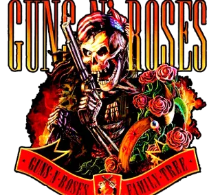 🔫 GUNS N' ROSES FAMILY TREE Guns N' Roses, Band, Musik, Schädel, Waffe, Rosen, Rock whatsapp sticker