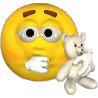 🧸 Emoji, Triste, Oso de peluche, Ansioso whatsapp sticker