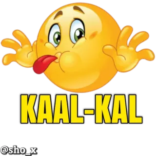 😝 KAAL-KAL emoji, face, funny, expression, silly, yellow whatsapp sticker