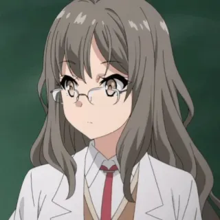 📟 Anime, Fille, Lunettes, Mignon, Blouse de laboratoire telegram sticker