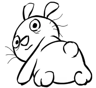 😣 兔子, 卡通, 动物, 绘画 whatsapp sticker