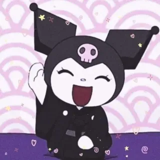 ⭐️ Kuromi 쿠로미, 산리오, 귀여운, 애니메이션, 카와이, 만화, 캐릭터, 스티커 telegram sticker