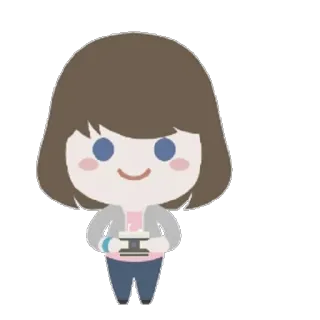 📷 мультфильм, женщина, держит, камера, стикер, персонаж telegram sticker