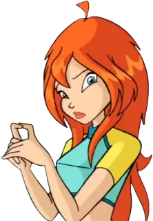 🧐 Bloom Winx Club desenho animado, fada, animado, menina, magia telegram sticker