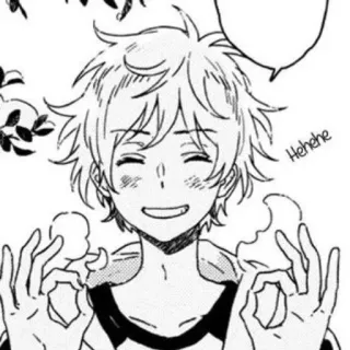 😊 Hehehe anime, manga, boy, cute, happy telegram sticker