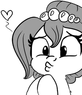 😘 Мультфильм, Персонаж, Сердце, Милый, Поцелуй, Пони whatsapp sticker