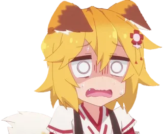 😓 Senko The Helpful Fox Senko-san anime, senko, fox, worried, cute, sweating, embarrassed telegram sticker