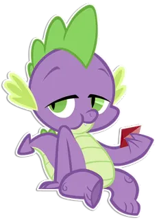 😒 Spike My Little Pony Spike, My Little Pony, dragon, cartoon, sticker, purple, cute telegram sticker
