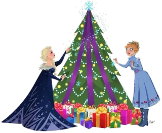🎄 Elsa Frozen Эльза, Анна, Новогодняя елка, Дисней, Холодное сердце, Праздник telegram sticker