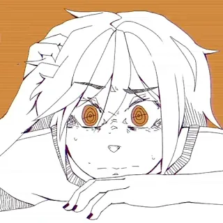 😳 anime, manga, character, worried, stressed, expression telegram sticker