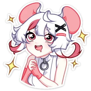 🤩 Anime, Ratón, Lindo, Kawaii, Brillo, Chibi telegram sticker
