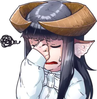 🤦‍♀️ アニメ, 泣く, キャラクター, 角, 涙 telegram sticker