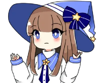 🤷‍♀ bruxa, anime, magia, desenho animado, menina, fofo telegram sticker