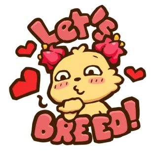 😋 Let's breed! мультфильм, животное, сердечки, любовь, милота telegram sticker