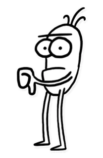 👎 Мультфильм, Палец вниз, Отрицательный, Не нравится, Отказ telegram sticker