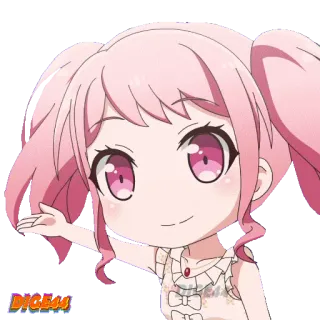 🌉 动漫, 女孩, 可爱, Q版, 粉色头发, 插画 whatsapp sticker