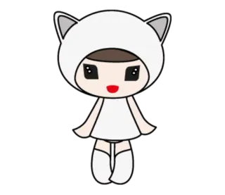 🙂 kawaii, mignon, chat, chibi, fille, capuche, animé, manga telegram sticker