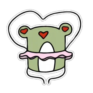 😍 katak, hati, imut, binatang, kartun whatsapp sticker