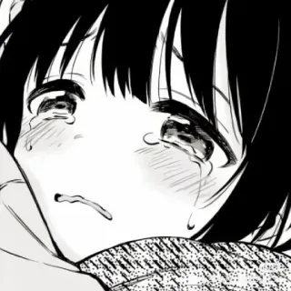 😢 Anime, Manga, Płacz, Smutny, Dziewczyna, Emocjonalny whatsapp sticker