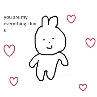 💗 you are my everything i luv u Любовь, Кролик, Милый, Сердце, Отношения, Привязанность whatsapp sticker