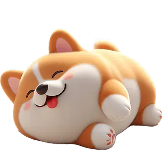 😁 corgi, cachorro, animal, fofo, kawaii, animal de estimação telegram sticker