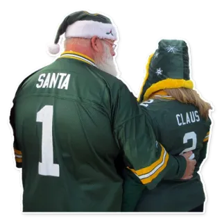 🎉 Santa Claus SANTA
CLAUS Santa, Claus, Natal, Green Bay Packers, Sepak bola Amerika, NFL, Pasangan whatsapp sticker