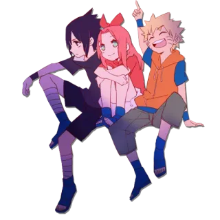 😁 Naruto, Sasuke, Sakura Naruto アニメ, キャラクター, ナルト, サスケ, サクラ, 第七班 telegram sticker