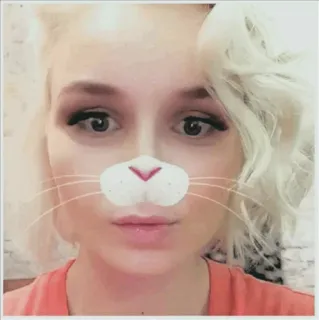 😺 Selfie, Mujer, Filtro de gato, Retrato telegram sticker