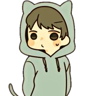 🌸 Anime, Cartoon, Katzenpullover, Süß, Kawaii, Katzenohren, Aufkleber telegram sticker