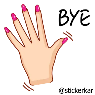 👋 BYE ciao, mano che saluta, addio, bye, gesto della mano telegram sticker