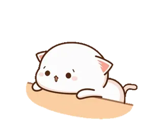 ☹️ gatto, carino, animale, kawaii, adesivo, pigro telegram sticker