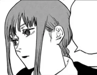 😔 Makima Chainsaw Man anime, manga, chainsaw man, makima, female character, black and white telegram sticker