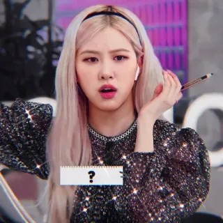 🍐 Rose ? Rosa, K-pop, Blackpink, cantante, pregunta, Corea, mujer telegram sticker