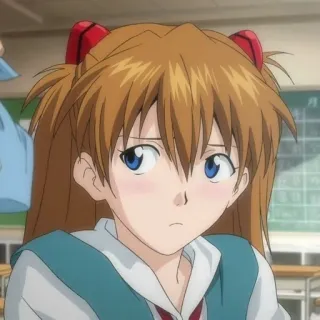 🌟 Asuka Langley Soryu Neon Genesis Evangelion Anime, Mädchen, Schuluniform, Asuka, Evangelion telegram sticker