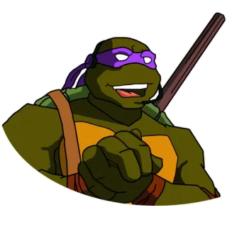 😃 Donatello Teenage Mutant Ninja Turtles 忍者, カメ, TMNT, ドナテロ, アニメ, 漫画 telegram sticker