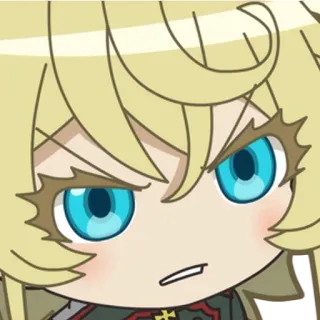 😬 Tanya Degurechaff Saga of Tanya the Evil Anime, Militär, Tanya Deguretschaff, Chibi, Wütend, Saga der Tanya des Bösen whatsapp sticker