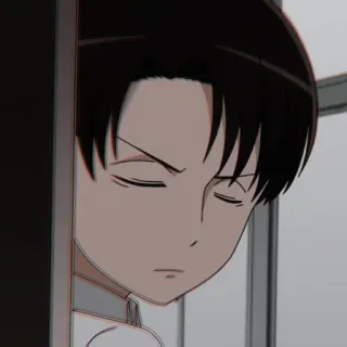 ☕ Levi Ackerman Attack on Titan anime, character, attack on titan, levi ackerman, serious telegram sticker