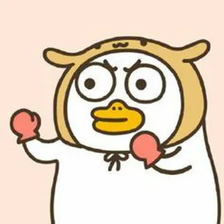 🐣 เป็ด, การ์ตูน, สัตว์, มวย, โกรธ, ตัวละคร, นวม telegram sticker
