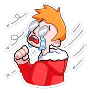 😭 weinen, traurig, emotionen, cartoon, brille, emotional whatsapp sticker