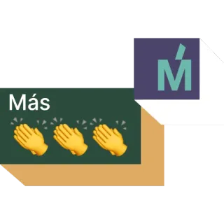 👏 Más altro, applausi, mani che applaudono, emoji, testo telegram sticker