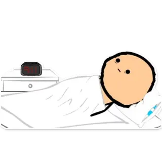💤 2:11 Schlaf, Wecker, Uhr, Morgen, Bett, Strichmännchen, Cartoon telegram sticker