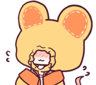 😶 Cartoon, Niedlich, Tier, Maus, Errötend telegram sticker