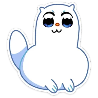 😊 makhluk putih, kucing, binatang, imut, kartun, stiker telegram sticker