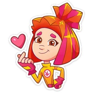 ❤ cartoon, sticker, heart, girl telegram sticker