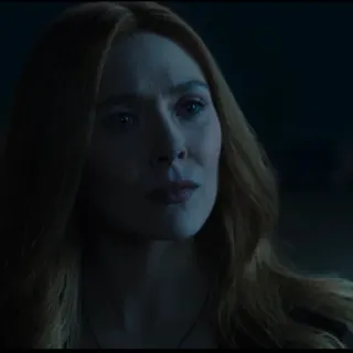 😠 Wanda Maximoff Ванда, Алая Ведьма, Marvel, фильм, супергерой, женщина, лицо whatsapp sticker