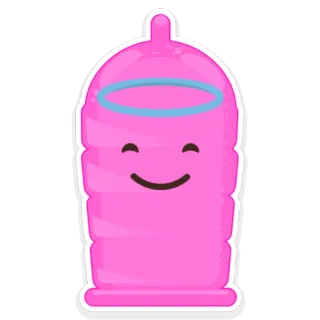 😍 cartoon, pink, face, smiling whatsapp sticker